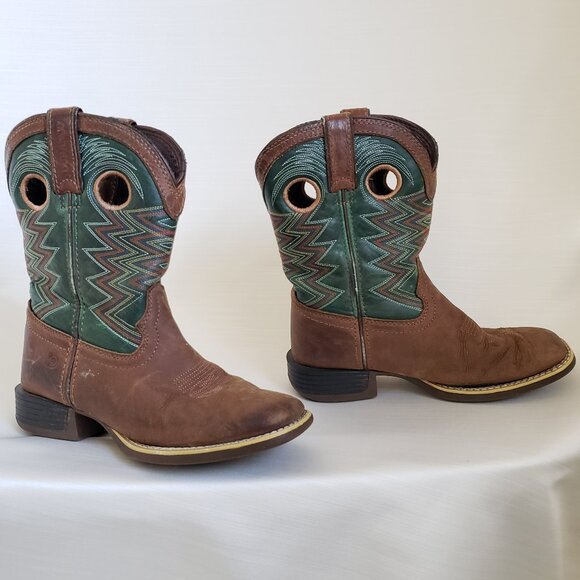 Durango® Lil Rebel Pro™ Youth Teal Western Boot Size 1 - Picture 1 of 14